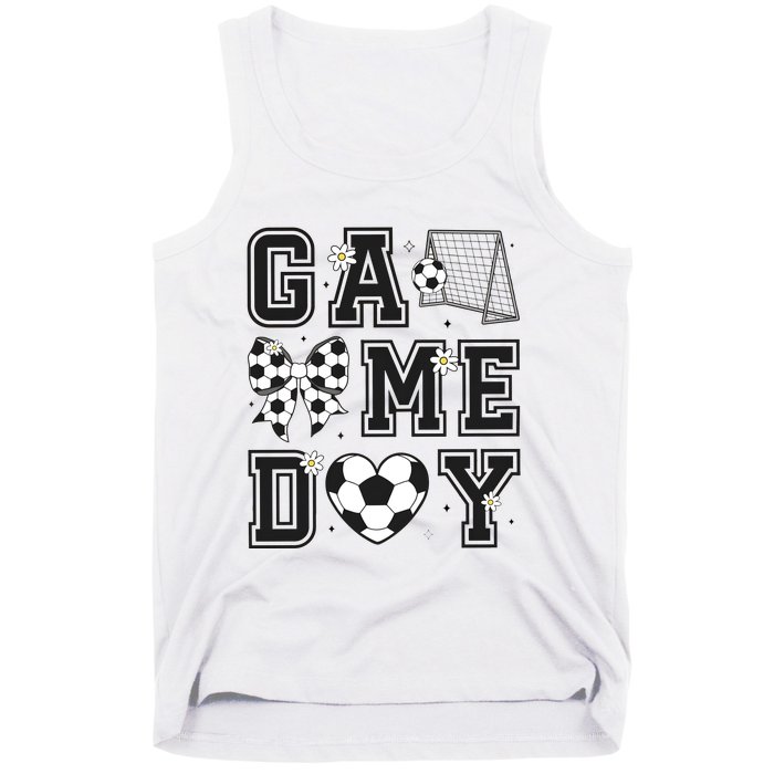 Soccer Game Day Coquette Bow Tank Top