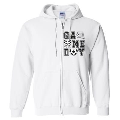 Soccer Game Day Coquette Bow Full Zip Hoodie