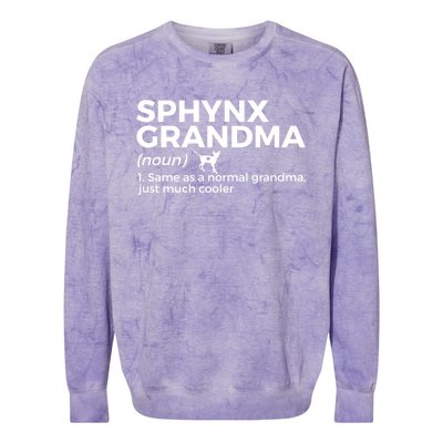 Sphynx Grandma Definition Funny Sphynx Cat Colorblast Crewneck Sweatshirt