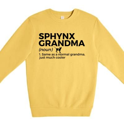 Sphynx Grandma Definition Funny Sphynx Cat Premium Crewneck Sweatshirt