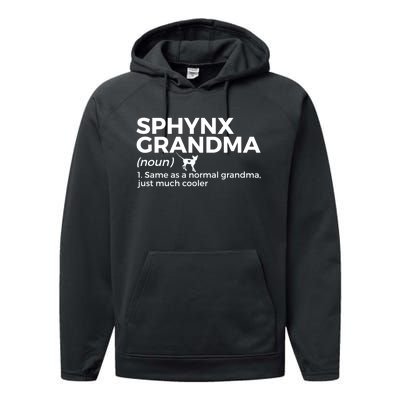 Sphynx Grandma Definition Funny Sphynx Cat Performance Fleece Hoodie