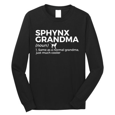 Sphynx Grandma Definition Funny Sphynx Cat Long Sleeve Shirt