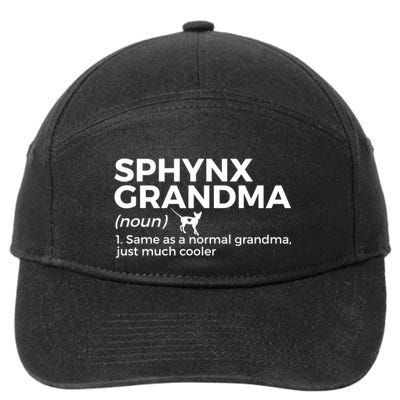 Sphynx Grandma Definition Funny Sphynx Cat 7-Panel Snapback Hat