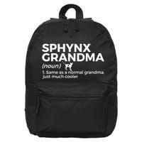 Sphynx Grandma Definition Funny Sphynx Cat 16 in Basic Backpack