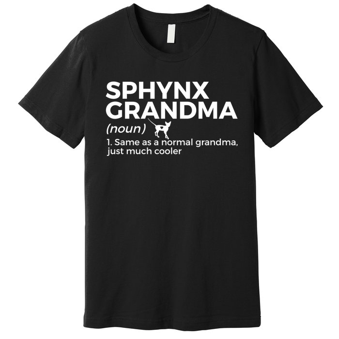 Sphynx Grandma Definition Funny Sphynx Cat Premium T-Shirt