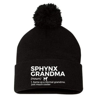 Sphynx Grandma Definition Funny Sphynx Cat Pom Pom 12in Knit Beanie