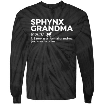 Sphynx Grandma Definition Funny Sphynx Cat Tie-Dye Long Sleeve Shirt