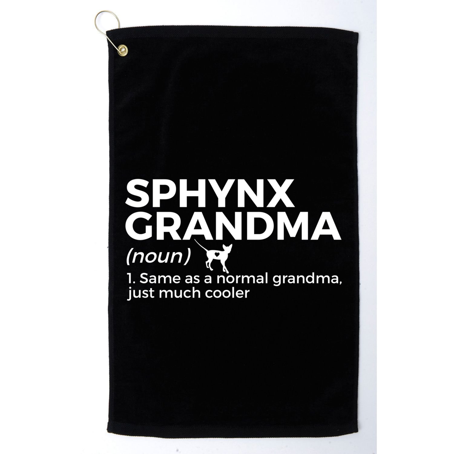 Sphynx Grandma Definition Funny Sphynx Cat Golf Towel