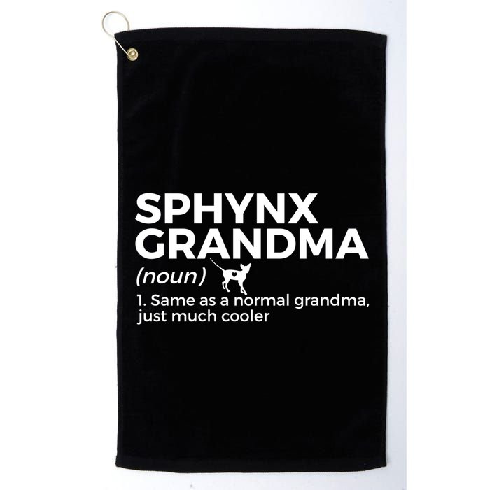 Sphynx Grandma Definition Funny Sphynx Cat Golf Towel