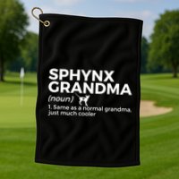 Sphynx Grandma Definition Funny Sphynx Cat Golf Towel