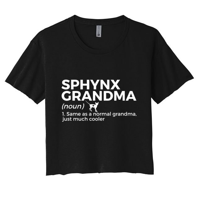 Sphynx Grandma Definition Funny Sphynx Cat Crop Top