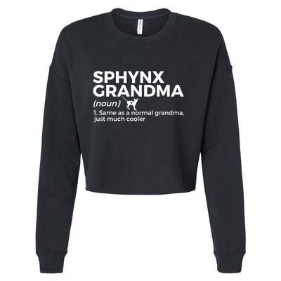Sphynx Grandma Definition Funny Sphynx Cat Cropped Pullover Crew