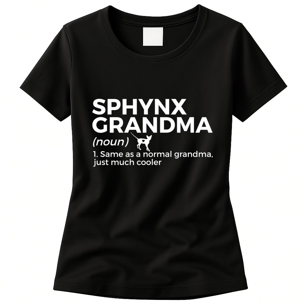 Sphynx Grandma Definition Funny Sphynx Cat Womens T-Shirt