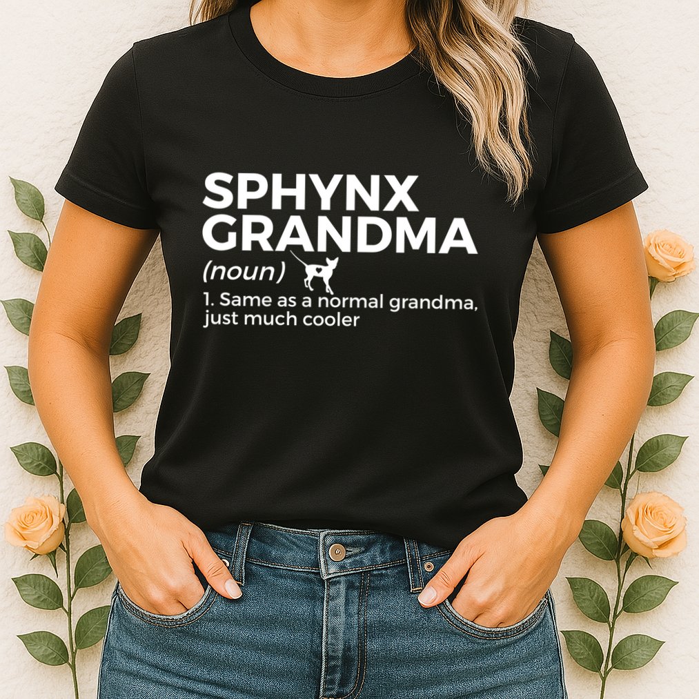 Sphynx Grandma Definition Funny Sphynx Cat Womens T-Shirt
