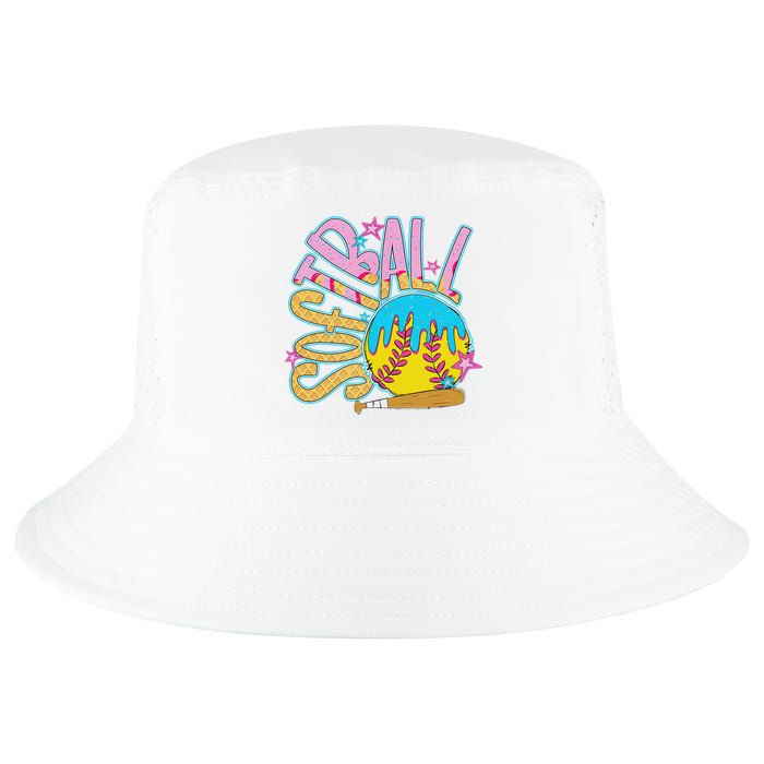 Softball Game Day Drip Ice Cream Drip Softball Cool Comfort Performance Bucket Hat