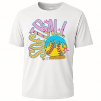 Softball Game Day Drip Ice Cream Drip Softball Cooling Performance Crew T-Shirt