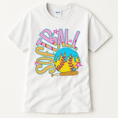 Softball Game Day Drip Ice Cream Drip Softball Tall T-Shirt