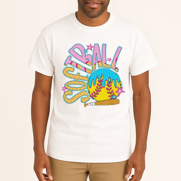 Softball Game Day Drip Ice Cream Drip Softball Tall T-Shirt
