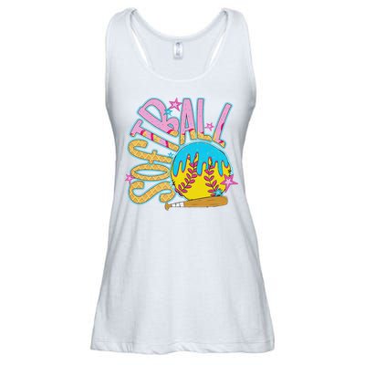 Softball Game Day Drip Ice Cream Drip Softball Ladies Essential Flowy Tank