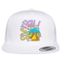 Softball Game Day Drip Ice Cream Drip Softball Flatbill Hat