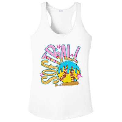 Softball Game Day Drip Ice Cream Drip Softball Ladies PosiCharge Competitor Racerback Tank