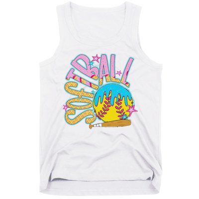 Softball Game Day Drip Ice Cream Drip Softball Tank Top