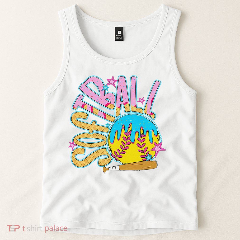 Softball Game Day Drip Ice Cream Drip Softball Tank Top