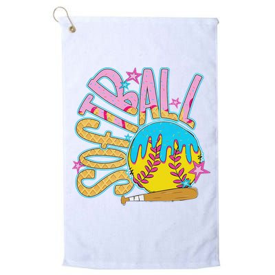 Softball Game Day Drip Ice Cream Drip Softball Golf Towel