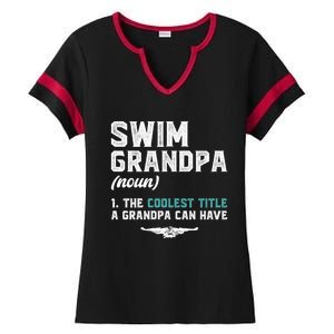 Swim Grandpa Definition Swimming Grandpa Swimmer Grandpa Funny Gift Ladies Halftime Notch Neck Tee