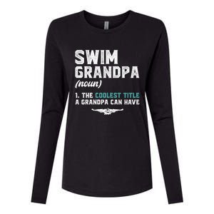 Swim Grandpa Definition Swimming Grandpa Swimmer Grandpa Funny Gift Womens Cotton Relaxed Long Sleeve T-Shirt