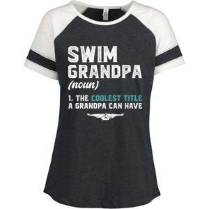 Swim Grandpa Definition Swimming Grandpa Swimmer Grandpa Funny Gift Enza Ladies Jersey Colorblock Tee