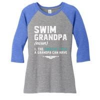 Swim Grandpa Definition Swimming Grandpa Swimmer Grandpa Funny Gift Women's Tri-Blend 3/4-Sleeve Raglan Shirt