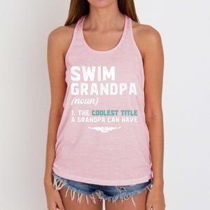 Swim Grandpa Definition Swimming Grandpa Swimmer Grandpa Funny Gift Women's Knotted Racerback Tank