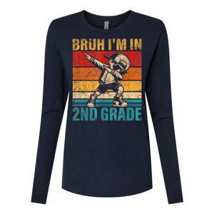 Second Grade Dabbing Boy Bruh IM In 2nd Grade Student Womens Cotton Relaxed Long Sleeve T-Shirt