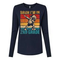 Second Grade Dabbing Boy Bruh IM In 2nd Grade Student Womens Cotton Relaxed Long Sleeve T-Shirt