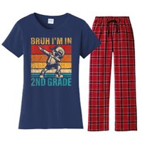 Second Grade Dabbing Boy Bruh IM In 2nd Grade Student Women's Flannel Pajama Set