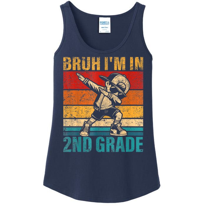 Second Grade Dabbing Boy Bruh IM In 2nd Grade Student Ladies Essential Tank