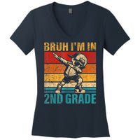 Second Grade Dabbing Boy Bruh IM In 2nd Grade Student Women's V-Neck T-Shirt