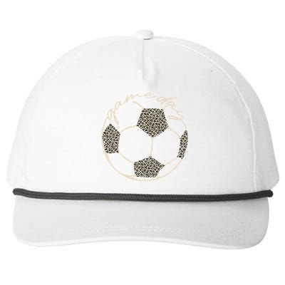 Soccer Game Day Leopard Cheetah Print Soccer Fan Snapback Five-Panel Rope Hat