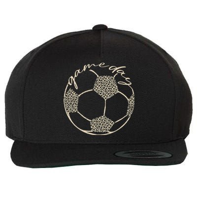 Soccer Game Day Leopard Cheetah Print Soccer Fan Wool Snapback Cap