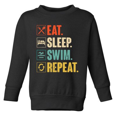 Swimmer Gift Eat Sleep Swim Repeat Swimming Toddler Sweatshirt