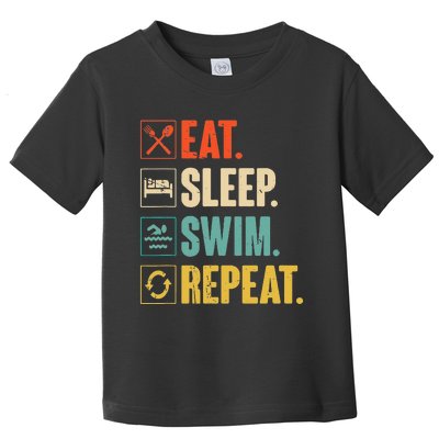 Swimmer Gift Eat Sleep Swim Repeat Swimming Toddler T-Shirt