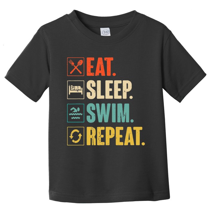 Swimmer Gift Eat Sleep Swim Repeat Swimming Toddler T-Shirt