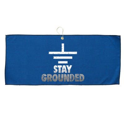 Stay Grounded Electrical Engineering Symbol Engineers Joke Large Microfiber Waffle Golf Towel