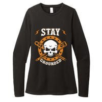 Stay Grounded Electric Electrical Electrician Womens CVC Long Sleeve Shirt