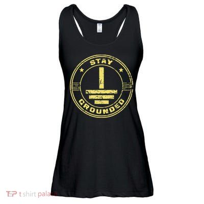 Stay Grounded Electrician Wiring Electrical Work Wireman Ladies Essential Flowy Tank