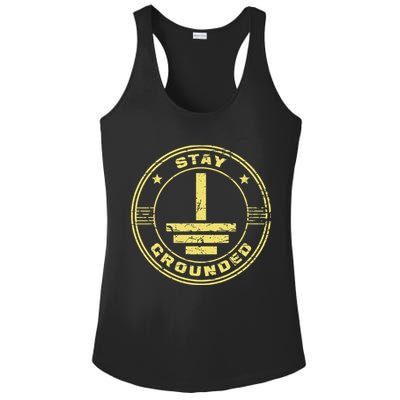 Stay Grounded Electrician Wiring Electrical Work Wireman Ladies PosiCharge Competitor Racerback Tank