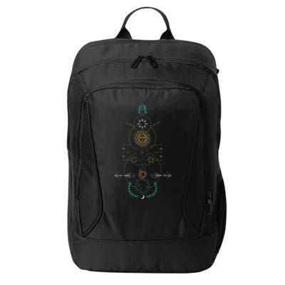 Sacred Geometry Earth Sun And Moon City Backpack