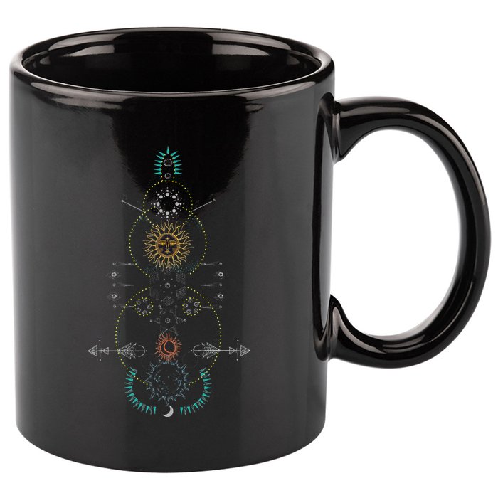 Sacred Geometry Earth Sun And Moon 11oz C Handle Ceramic Mug