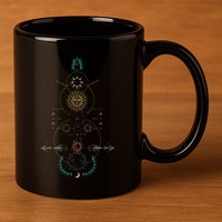 Sacred Geometry Earth Sun And Moon 11oz C Handle Ceramic Mug
